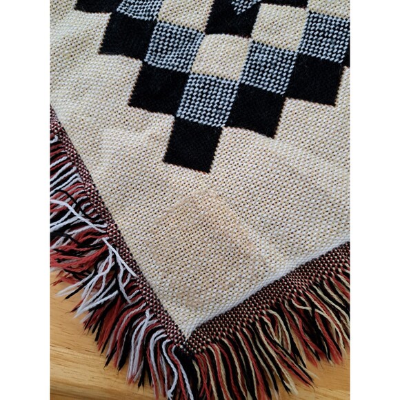 VTG Crown Crafts Throw Blanket Southwestern Geometric Quilt Block 42x56” - Picture 8 of 9